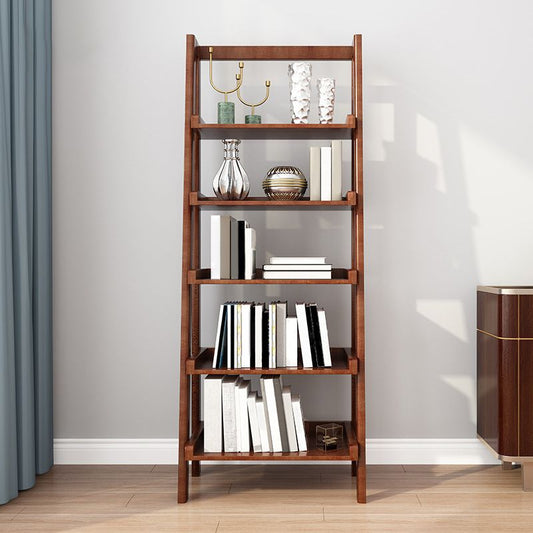 Modern Style Bookcase Rubber Wood Open Back Ladder Bookshelf for Home Office Clearhalo 'Bookcases' 'furn' 'furn_bookcases' 'Furniture' 'Office Furniture' 1200x1200_4baa20d5-3758-45fd-92ca-57afac0fe6e6