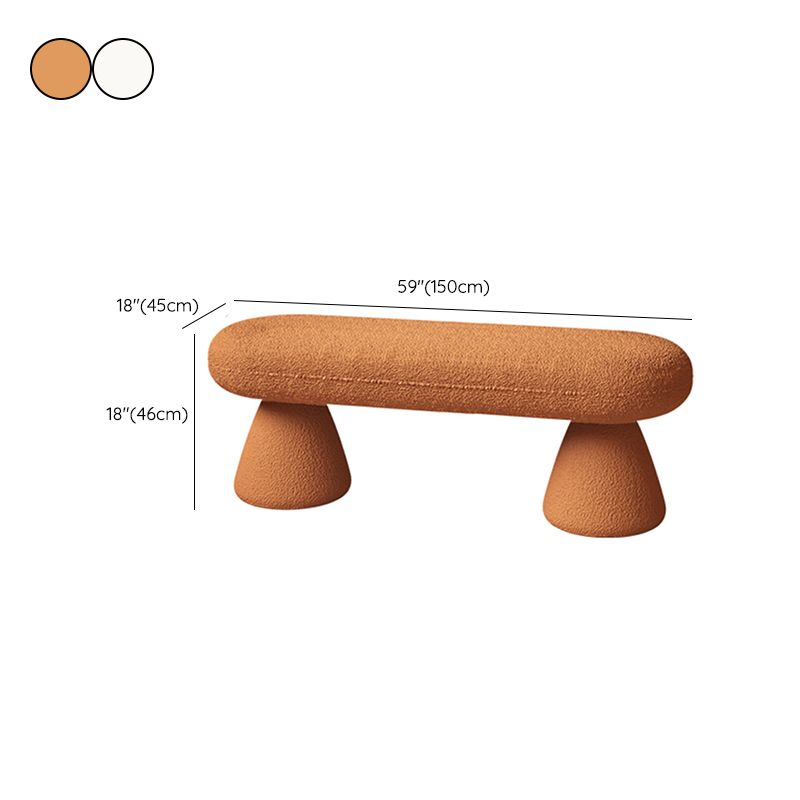 Oval Upholstered Entryway Bench Modern Seating Bench with Wooden Base Clearhalo 'Benches' 'Chairs & Seating' 'furn' 'furn_benches' 'Furniture' 'Living Room Furniture' 1200x1200_4baad9c3-ec9d-44ad-ac51-f72b9cd9cbae