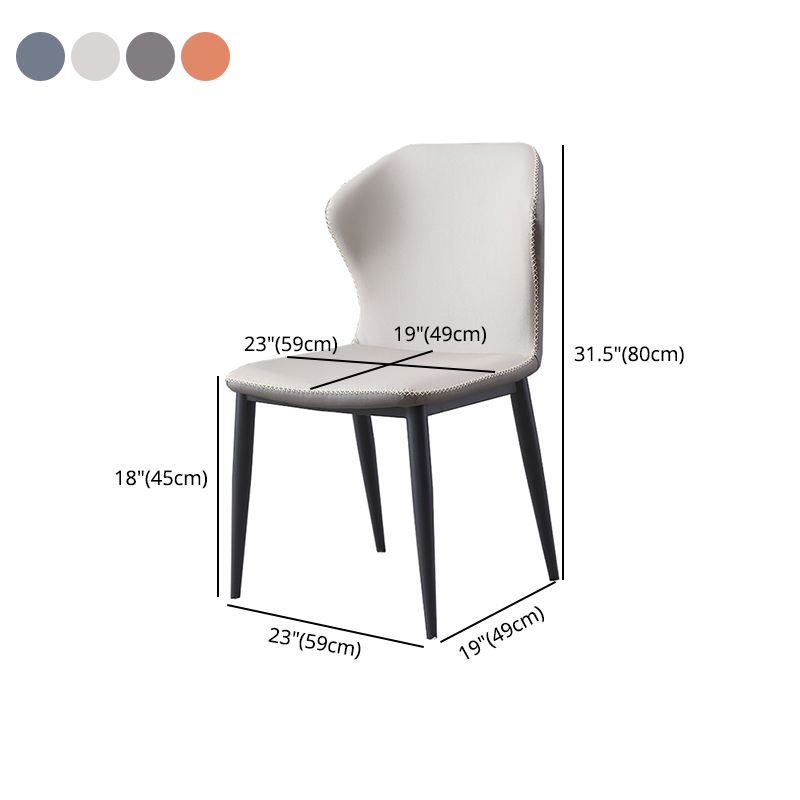 Industrial Metal Dining Room Chairs Armless Wingback Side Chair (Set of 2) Clearhalo ' kitchen&dining_furn' 'Dining Chairs' 'Dining Tables & Seating' 'dining_chair' 'furn' 'furn_dining_chair' 'Furniture' 'furniture_dining_chair' 'Kitchen & Dining Furniture' 'kitchen' 1200x1200_4bab436f-8968-413e-beea-ca79840c3705