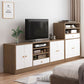 Mobile porta TV in legno in stile scandinavo, consolle porta TV con ripiani e ripiani