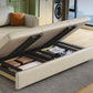 31" Wide Contemporary Futon Sofa Bed White Futon Sleeper Sofa with Storage