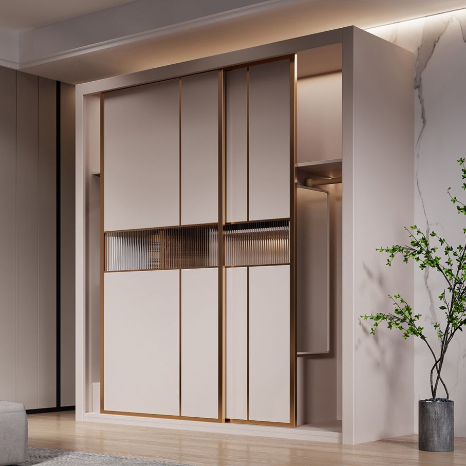 Guardaroba in legno ingegnerizzato armadio moderno in stile moderno con specchio