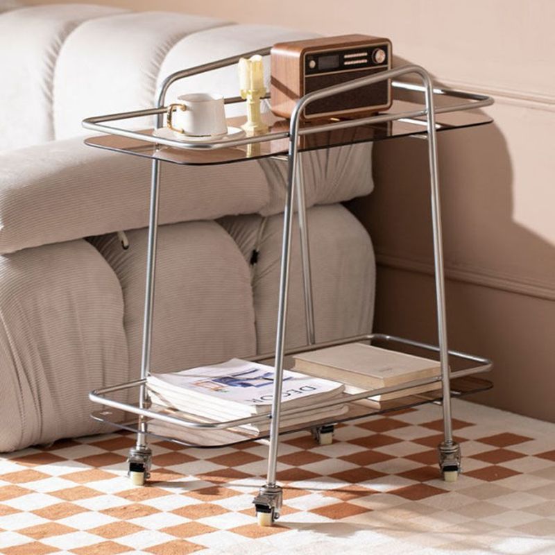 Tavolo da 25,6 "tavolo da glassista alto tavolo accento trasparente rettangolare