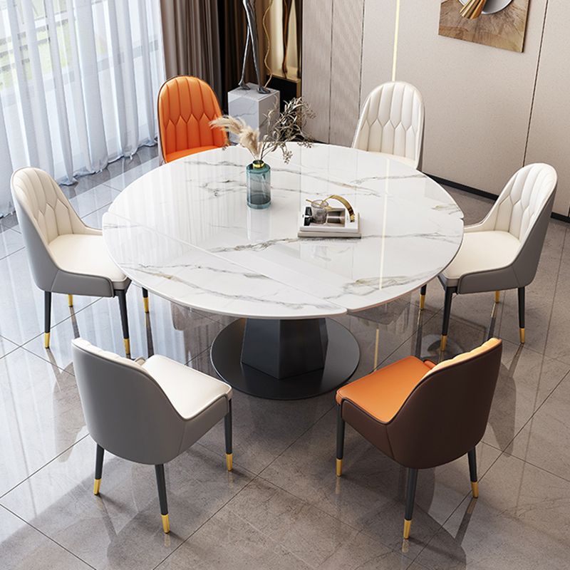 Sintered Stone Dining Table Drop-Leaf Dinner Table for Dining Room Clearhalo 'Dining Tables & Seating' 'Dining Tables' 'dining_table' 'furn' 'furn_dining_table' 'Furniture' 'Kitchen & Dining Furniture' 1200x1200_4bae1f04-c63d-45e6-9936-1f8cfb6280d5