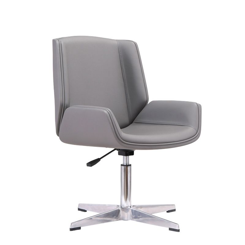 Zeitgenössischer Konferenzstuhl aus Kunstleder, armloser Bürostuhl mit mittlerer Rückenlehne