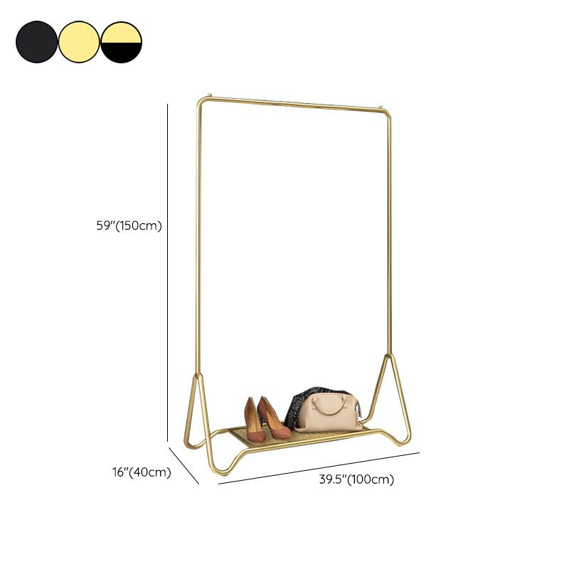 モダンなメタルホールツリーハンギングレールとローワーシェルフ玄関キット