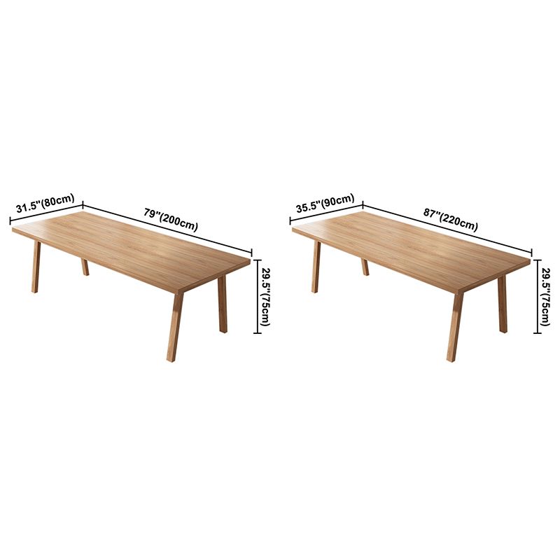 Rectangle Pine Solid Wood Table Modern Dining Table with 4 Legs, in Nature Clearhalo ' dining_table' 'Dining Tables & Seating' 'Dining Tables' 'furn' 'furn_dining_table' 'Furniture' 'furniture_dining_table' 'Kitchen & Dining Furniture' 'kitchen&dining_furn' 'kitchen' 'kitchen_dining_table' 1200x1200_4bb0b168-2bc2-42aa-9fd8-2a293c003cd2