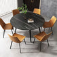 Modern Stone Round Table Standard Height Dining Table with 4 Legs Clearhalo 'Dining Tables & Seating' 'Dining Tables' 'dining_table' 'furn' 'furn_dining_table' 'Furniture' 'Kitchen & Dining Furniture' 1200x1200_4bb14bcb-c640-44d3-b108-6c5c245f97aa