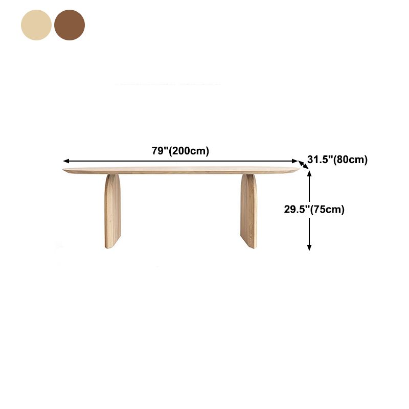 Oval Dining Table Pine Solid Wood Dining Table with Double Pedestal Clearhalo 'Dining Tables & Seating' 'Dining Tables' 'dining_table' 'furn' 'furn_dining_table' 'Furniture' 'Kitchen & Dining Furniture' 1200x1200_4bb3ba68-fa59-4c2f-a1c9-47fb44c19309