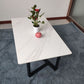 Glam Stone Coffee Table with Black Steel Base and Rectangle Top Clearhalo 'Coffee & Accent Tables' 'Coffee Tables' 'coffee_tables' 'furn' 'furn_coffee_tables' 'Furniture' 'Living Room Furniture' 1200x1200_4bb3ee72-43bd-4ad9-b8c5-d37dbcfc8c17