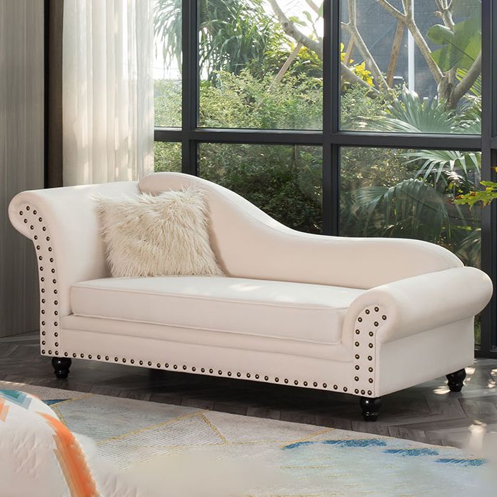 Chaise longue moderna da salotto con braccioli arrotolati e imbottita