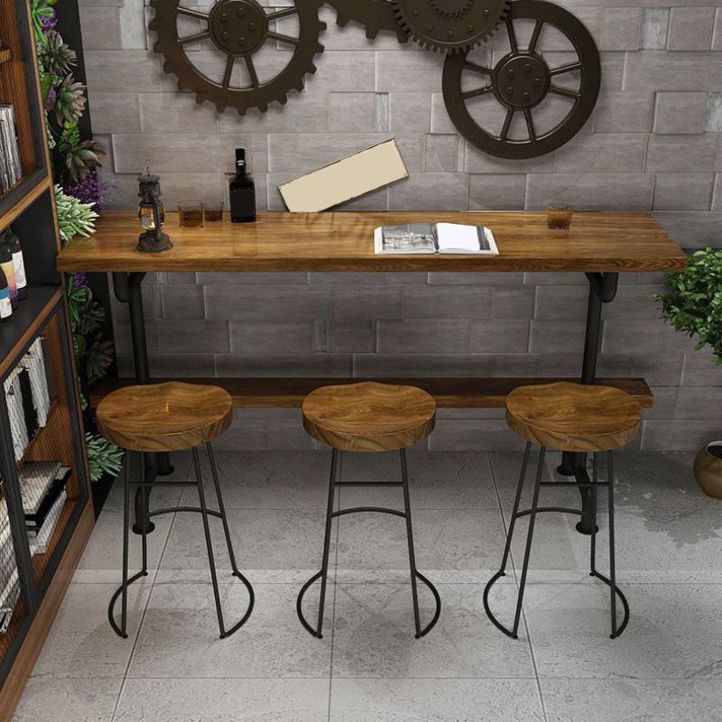Armless Solid Wood Dining Stool Contemporary Bar Stool with Footrest Clearhalo 'Bar Furniture' 'Bar Stools' 'bar_stools' 'furn' 'furn_bar_stools' 'Furniture' 'Kitchen & Dining Furniture' 1200x1200_4bb64e5a-ff89-40ab-b376-3668f71db61f