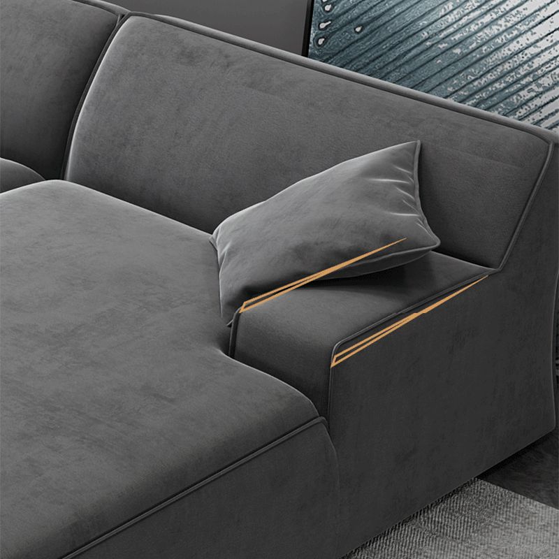 Divano moderno di divano in cotone e cuscini per braccio incassati per soggiorno per soggiorno