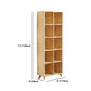 Natural Pine Bookshelf Modern Closed Back Bookcase with Shelves