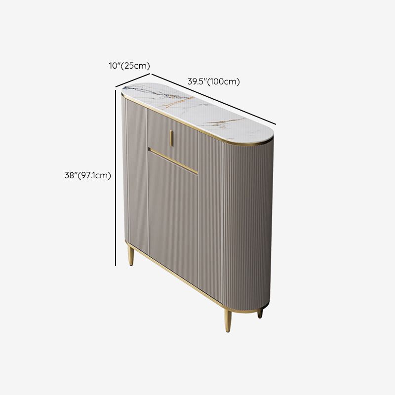 Scheda laterale per scaffalature regolabili in pietra sideboa glam con armadi e cassetti