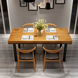 Pine Wood Top Dining Table Industrial Table with 4 Legs in Black Clearhalo 'Dining Tables & Seating' 'Dining Tables' 'dining_table' 'furn' 'furn_dining_table' 'Furniture' 'furniture_dining_table' 'Kitchen & Dining Furniture' 'kitchen' 'kitchen_dining_table' 1200x1200_4bb8f946-1ab8-4c80-a8b6-d51b707eac0c