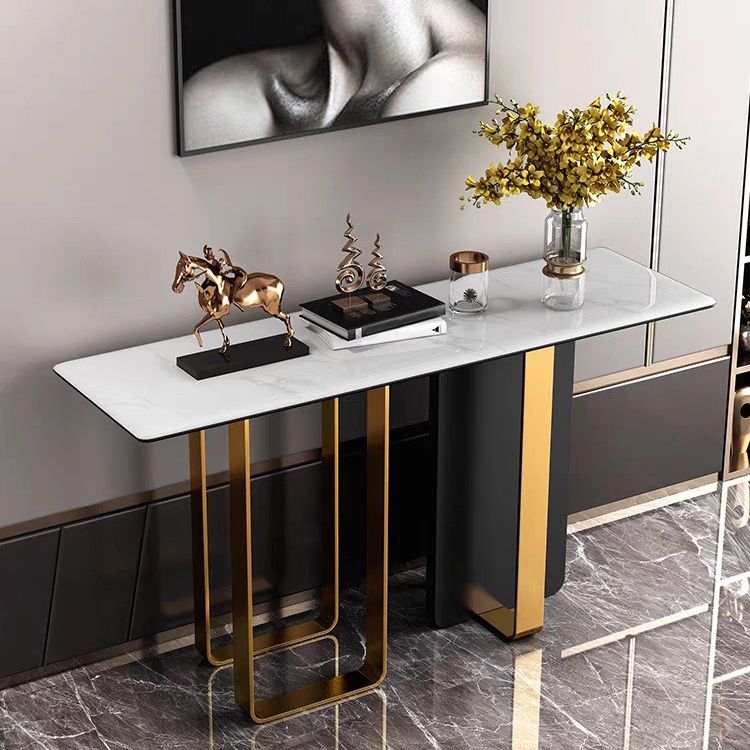 Tavolo di accento console contemporanea rettangolo tavolo console di finitura antica in marmo