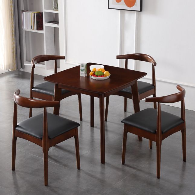 Square Wood Color Dining Table Industrial Solid Rubberwood 4 Legs Table for Dining Room Clearhalo ' dining_table' 'Dining Tables & Seating' 'Dining Tables' 'furn' 'furn_dining_table' 'Furniture' 'furniture_dining_table' 'Kitchen & Dining Furniture' 'kitchen&dining_furn' 'kitchen' 'kitchen_dining_table' 1200x1200_4bba68bc-9e6e-4e9a-ba1f-0fd4f1517836