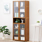 Contemporary Standard Shelf Bookcase Bamboo Book Shelf with Doors