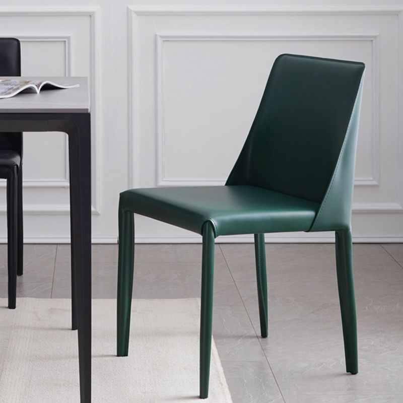 Contemporary PU Leather Dining Side Chair Matte Finish Solid Back Dining Chair Clearhalo ' kitchen&dining_furn' 'Dining Chairs' 'Dining Tables & Seating' 'dining_chair' 'Furniture' 'furniture_dining_chair' 'Kitchen & Dining Furniture' 'kitchen' 1200x1200_4bbf1100-1869-4a1b-a548-95ee917310f1
