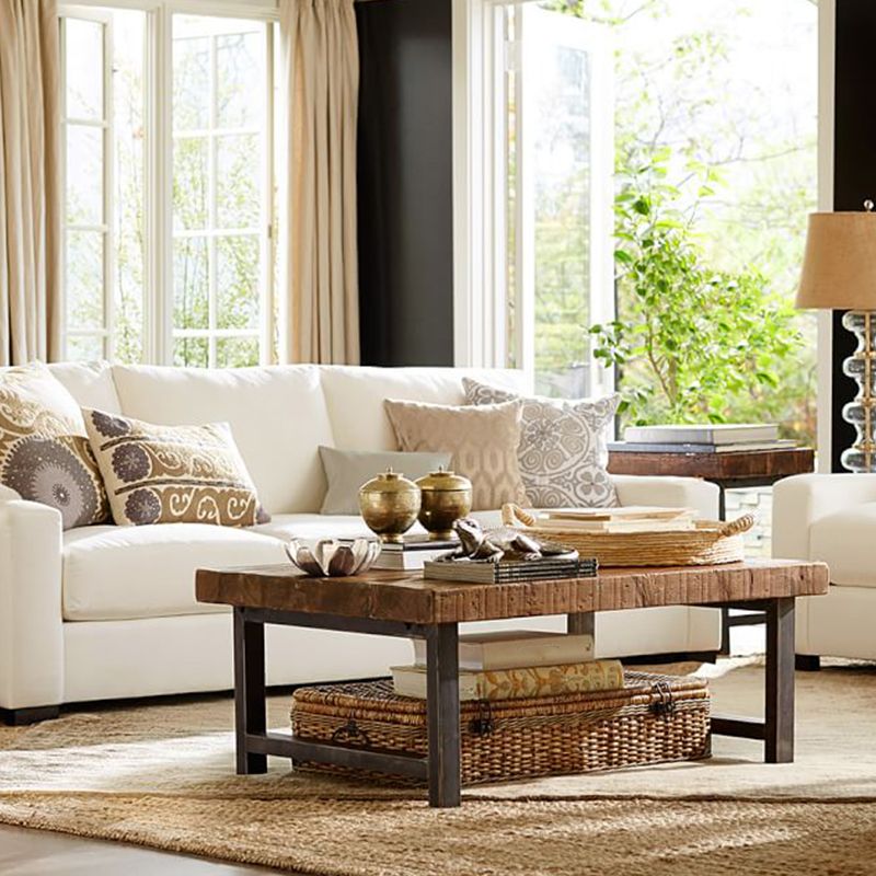 Farmhouse Wood 4 Legs Coffee Table Rectangle Table in Brown Finish Clearhalo 'Coffee & Accent Tables' 'Coffee Tables' 'coffee_tables' 'furn' 'furn_coffee_tables' 'Furniture' 'furniture_coffee_tables' 'Living Room Furniture' 1200x1200_4bbf8a37-61a3-4cd6-a929-520061b0e1cf