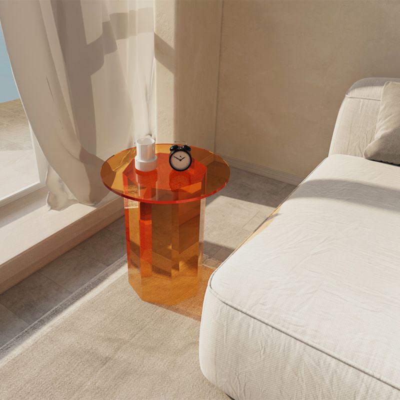 Glam Accent Side Table Living Room Plastic Pedestal Round Corner Table Clearhalo 'Coffee & Accent Tables' 'End & Side Tables' 'end_side_tables' 'furn' 'furn_end_side_tables' 'Furniture' 'Living Room Furniture' 1200x1200_4bbfbc00-602b-4369-b285-8fc5838a6244