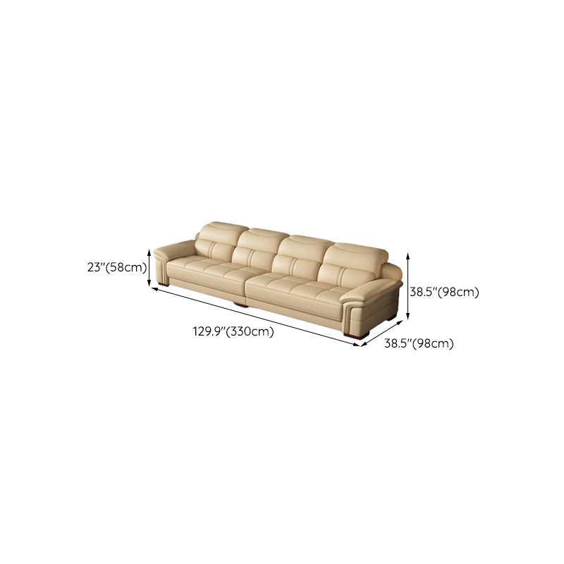 38 "H Hedendaagse sectionele sofa beige leer getuft sectional