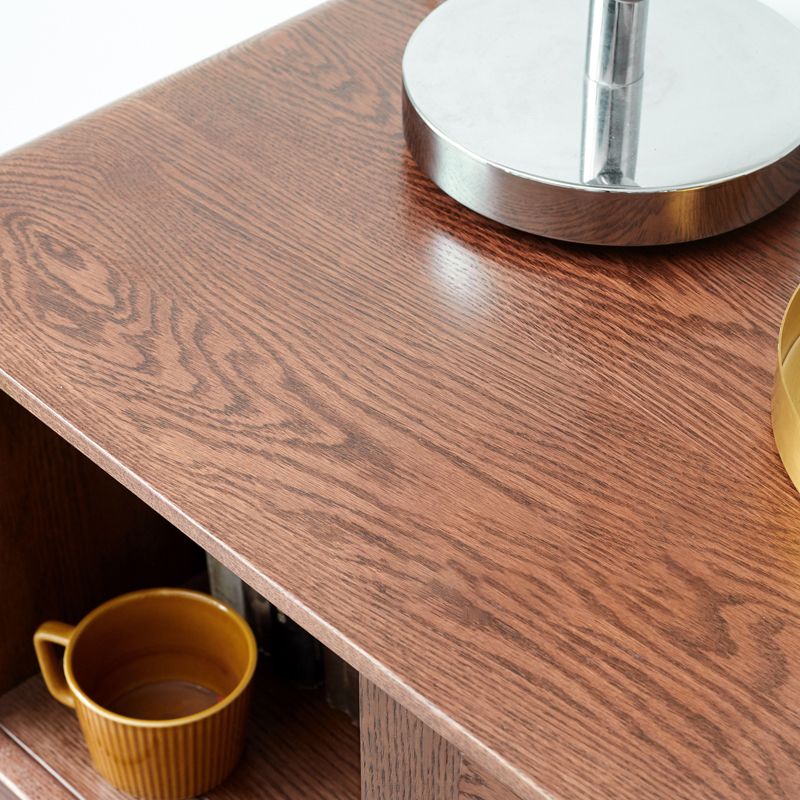 Soggiorno al soggiorno in vetro Accento standard in legno massiccio con ripiani