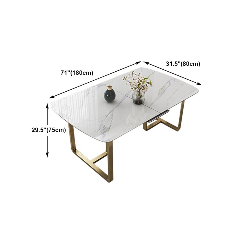 Glam 1/4/5/7 Pieces Scalable Dining Table Set with Sintered Stone Top White Dinette Set Clearhalo 'Dining Room Sets' 'Dining Tables & Seating' 'dining_room_set' 'furn' 'furn_dining_room_set' 'Furniture' 'furniture_dining_room_set' 'Kitchen & Dining Furniture' 'kitchen&dining_furn' 'kitchen' 1200x1200_4bc2bfa9-5368-4206-81b4-29a79c6b69fe