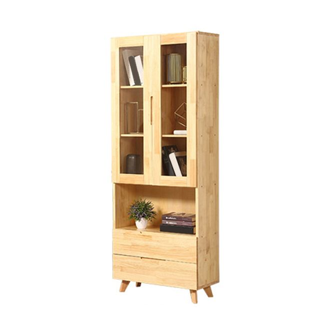 Contemporary Cabinet Rectangle Glass Paned With Doors Pine Accent Cabinet Clearhalo 'Cabinets & Chests' 'cabinets_chests' 'furn' 'furn_cabinets_chests' 'Furniture' 'Living Room Furniture' 1200x1200_4bc34498-8141-4397-8114-f317e753b34d