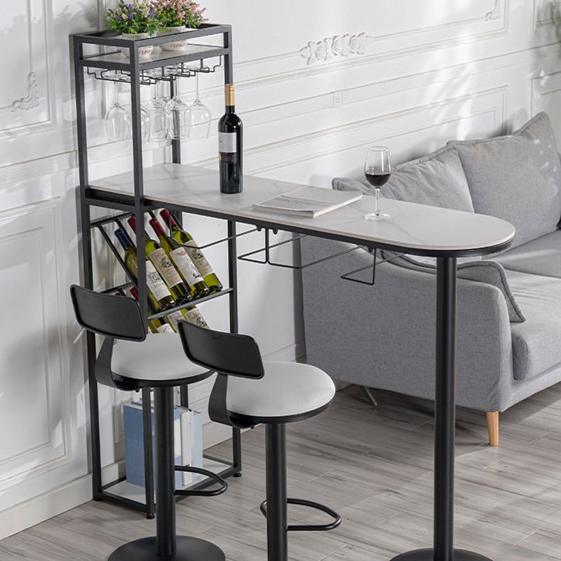 Glam Style Storage Bar Table 42-inch Height Stone Top Pub Table Clearhalo 'Bar Furniture' 'Bar Tables' 'bar_tables' 'furn' 'furn_bar_tables' 'Furniture' 'Kitchen & Dining Furniture' 1200x1200_4bc392ea-3706-41f5-9306-02a65108737b