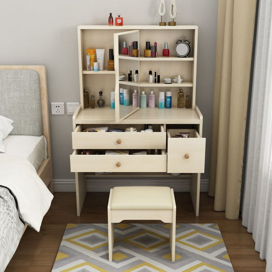 Tavolo da vanità per trucco in legno Modernismo 1/3-Drawer Vanity Set