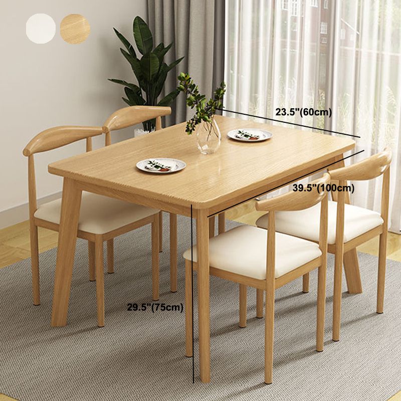 Rectangle Dining Table Mid-Century Modern Dining Table with 4 Wood Legs Clearhalo 'Dining Tables & Seating' 'Dining Tables' 'dining_table' 'furn' 'furn_dining_table' 'Furniture' 'furniture_dining_table' 'Kitchen & Dining Furniture' 'kitchen' 'kitchen_dining_table' 1200x1200_4bc985dc-4d3d-4ff0-9184-8df6aacb96bf