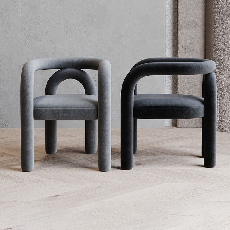 Contemporary Style Dining Chairs Velvet Open Back Arm Chair for Home Clearhalo 'Dining Chairs' 'Dining Tables & Seating' 'dining_chair' 'furn' 'furn_dining_chair' 'Furniture' 'Kitchen & Dining Furniture' 1200x1200_4bc9e337-1df5-45b6-b6fd-174befef24d0