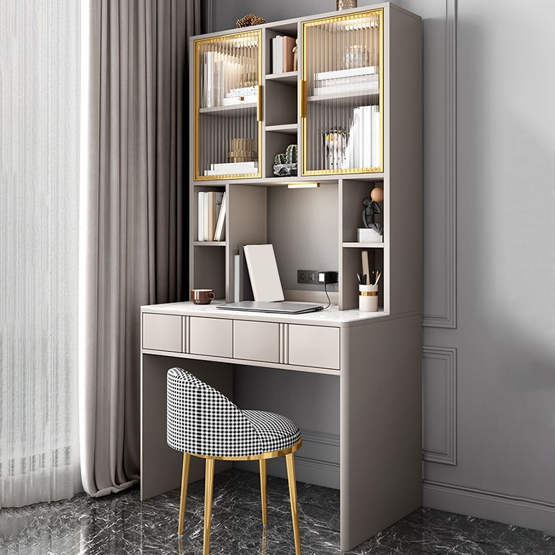 Bureau en pierre de style contemporain Bureau de forme rectangulaire Bureau de tâche en champagne / blanc