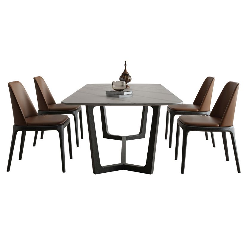 Industrial Sintered Stone Top Table Rectangle Table with Trestle Base Clearhalo ' dining_table' 'Dining Tables & Seating' 'Dining Tables' 'furn' 'furn_dining_table' 'Furniture' 'furniture_dining_table' 'Kitchen & Dining Furniture' 'kitchen&dining_furn' 'kitchen' 'kitchen_dining_table' 1200x1200_4bcc1914-92b9-40a3-a7ae-364a5ad964cd