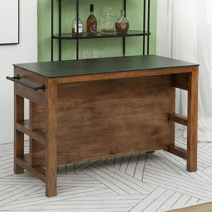 Tradizionale set di isole da cucina stazionaria set di cucina rettangolare in legno per uso domestico