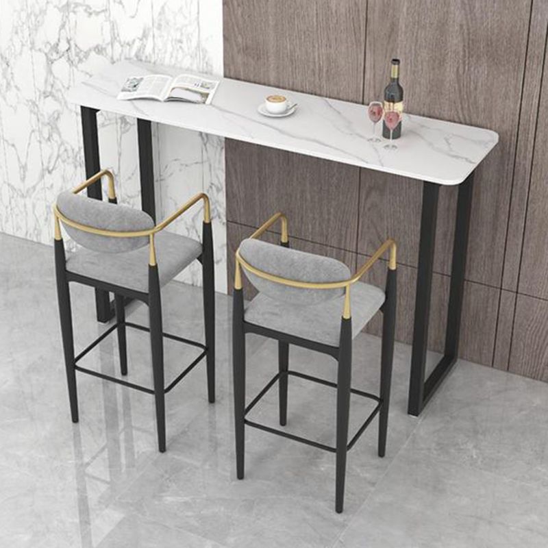 Rectangle Sintered Stone Bar Table Sled Base Dining Table in White Clearhalo 'Bar Furniture' 'Bar Tables' 'bar_tables' 'furn' 'furn_bar_tables' 'Furniture' 'Kitchen & Dining Furniture' 1200x1200_4bcc78a2-8a79-4592-a9a3-f67557847209