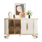 Scheda laterale Glam Credenza Stone Glass con armadi e cassetti