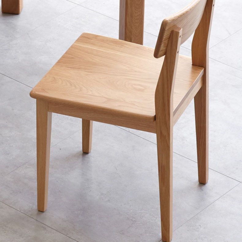 Eiken vaste houten eetkamerstoel eigentijdse keukenarmloze stoel