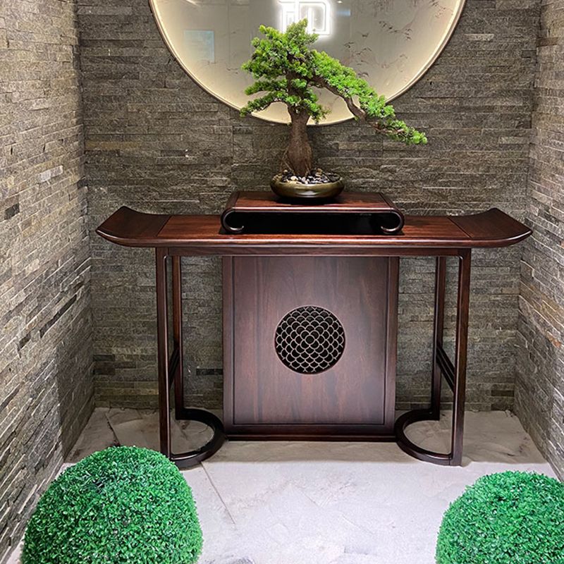 Tavolo console contemporanea a forma di rettangolo tavolo da divano console in legno massiccio marrone