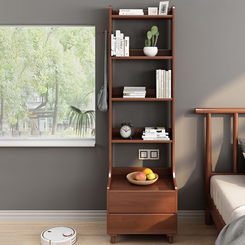 Scandinavian Shelf Bookcase Antique Finish Bookshelf with Shelves