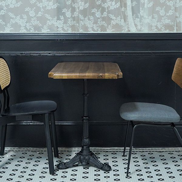 Industrial Kitchen Dining Table Solid Wood Table with Black Metal Pedestal Base Clearhalo ' dining_table' 'Dining Tables & Seating' 'Dining Tables' 'furn' 'furn_dining_table' 'Furniture' 'furniture_dining_table' 'Kitchen & Dining Furniture' 'kitchen&dining_furn' 'kitchen' 'kitchen_dining_table' 1200x1200_4bce858a-3859-454b-abdf-ecbb89cfe73a