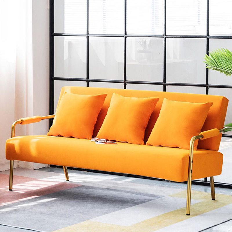 アパート用の3つの枕を備えた現代のグラムソファ22.83 "幅