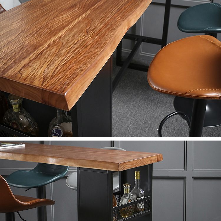 Pine Wood Bar Dining Table Industrial Bar Dining Table with Sled Base Clearhalo 'Bar Furniture' 'Bar Tables' 'bar_tables' 'furn' 'furn_bar_tables' 'Furniture' 'furniture_bar_tables' 'Kitchen & Dining Furniture' 1200x1200_4bcfafc9-2f19-403c-a55c-5a266202ce97