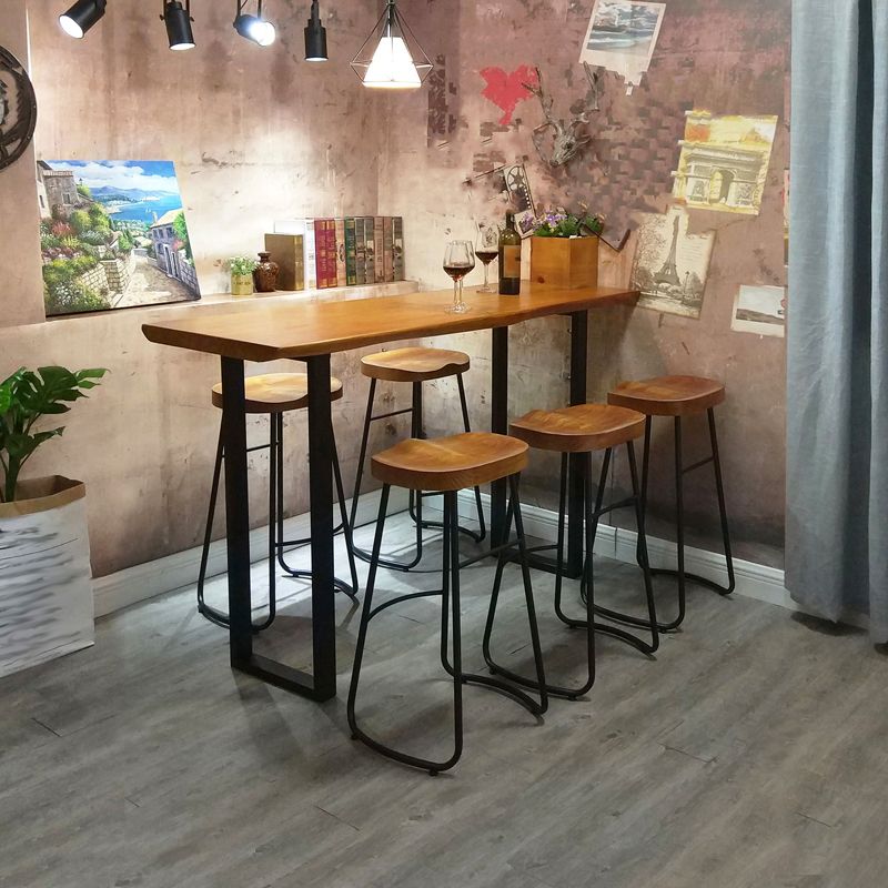 Mesa de pub de barra moderna de interior Juego de mesa 1/2/3/4/6 Piezas Mesa de pubs de madera maciza en natural