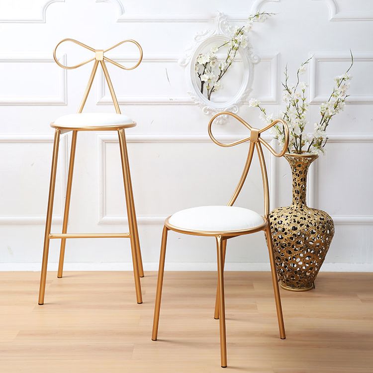 Glam Armless Backrest Counter Stool Iron Bar Stool with Leather Cushion Clearhalo 'Bar Furniture' 'Bar Stools' 'bar_stools' 'furn' 'furn_bar_stools' 'furniture_bar_stools' 'Kitchen & Dining Furniture' 'kitchen&dining_furn' 'kitchen' 'kitchen_furn' Furniture' 1200x1200_4bd0b6b7-bf11-438d-9f99-1997b021a5c3