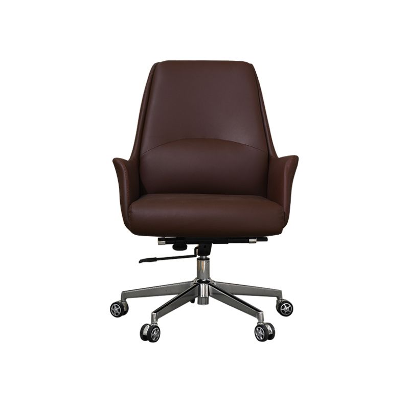 Modern Style Task Chair Leather Office Chair with Fixed Arms Clearhalo 'furn' 'furn_office_chair' 'Furniture' 'Office Chairs' 'Office Furniture' 'office_chair' 1200x1200_4bd0f523-ee39-4321-98fa-bac64e3a2bfa