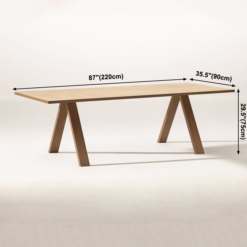 Rectangle Shape 4 Legs Minimalist Dining Table Wood Color Fixed Table of Solid Wood Clearhalo ' dining_table' 'Dining Tables & Seating' 'Dining Tables' 'furn' 'furn_dining_table' 'Furniture' 'furniture_dining_table' 'Kitchen & Dining Furniture' 'kitchen&dining_furn' 'kitchen' 'kitchen_dining_table' 1200x1200_4bd29f6f-ab0e-4f61-b864-3c4b6870defc