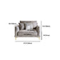 Contemporary Square Standard Arm Settee Couch with Pillows in Grey